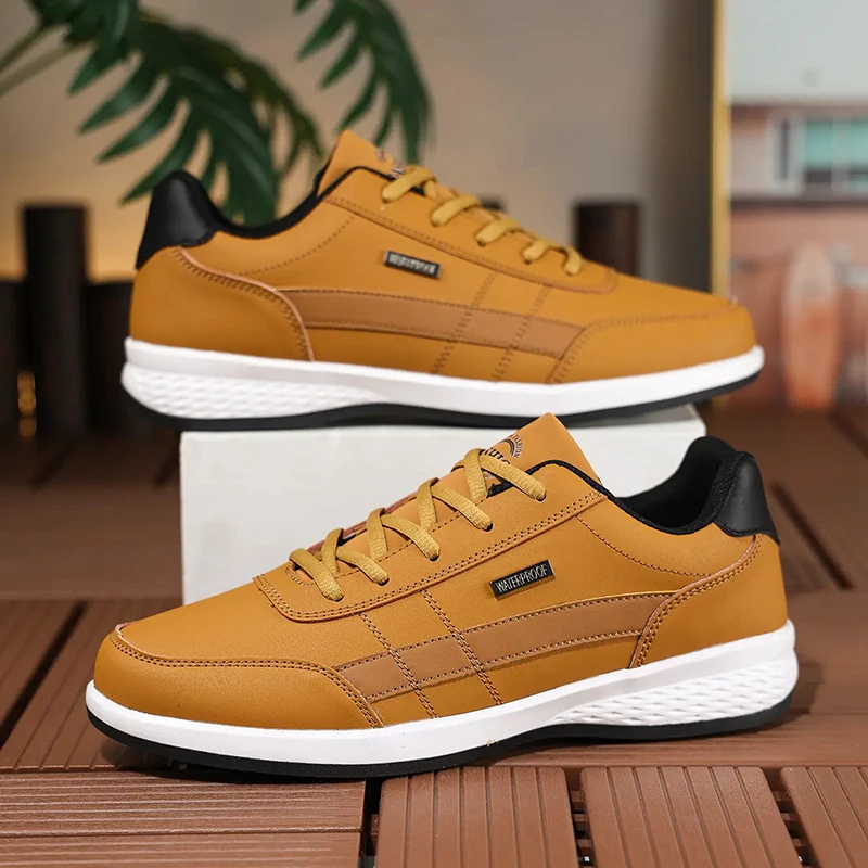 Mens Fashion Trainers - Leder PU Herrenschuhe Sneaker Trend Freizeitschuhe