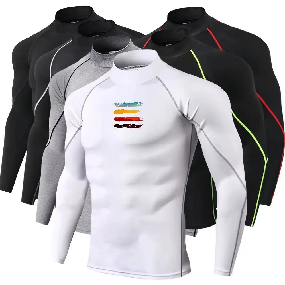 Men'S Fashion T Shirts - Herren Sport-T-Shirt, schnelltrocknendes Bodybuilding-Laufshirt, langärmliges Kompressionsshirt,