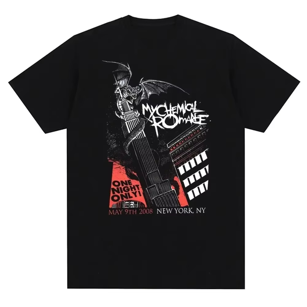 Poster Men Fashion - 2026 Neues T-Shirt mit Dark-Rock-City-Drachen-Poster-Grafik für