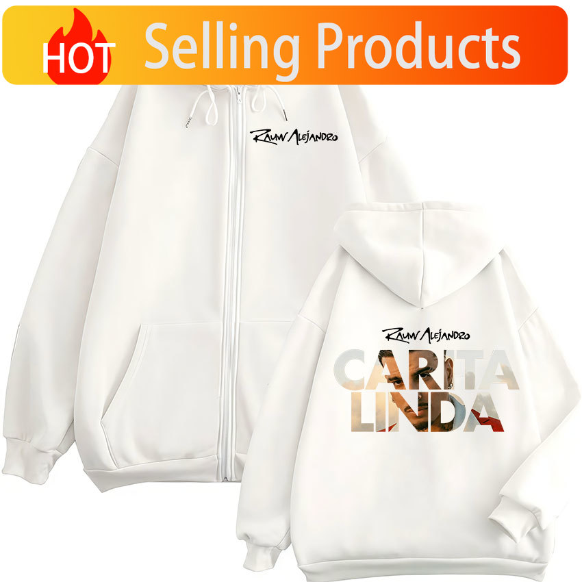 Mens Fashion Zip Up Hoodies - Rauw Alejandro Carita Linda 2026 Neues
