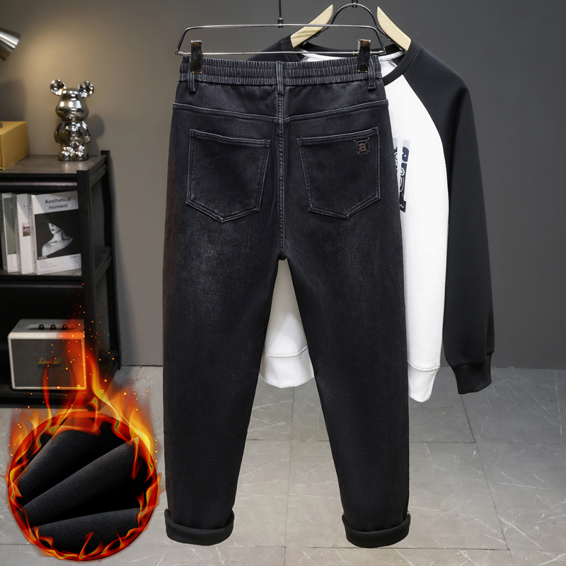 Herren Winter Neue Fleece-Jean – Men'S Fashion Grey Jeans Bewertung und Preis